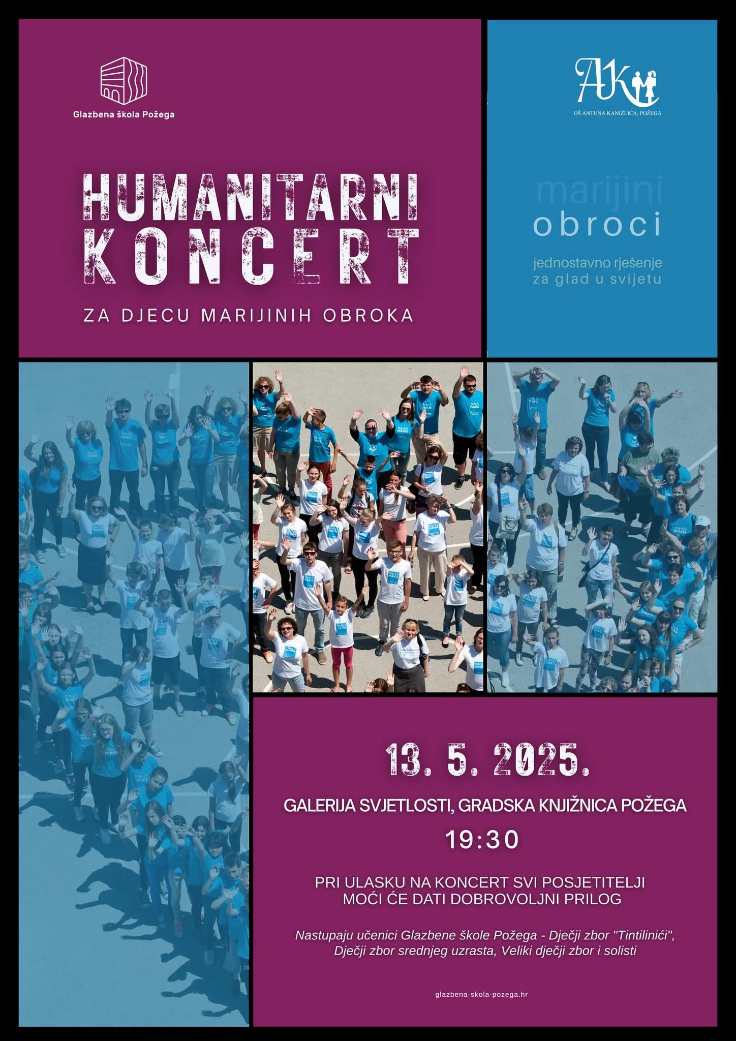 Gradska knjižnica Požega - Humanitarni koncert za djecu Marijinih obroka