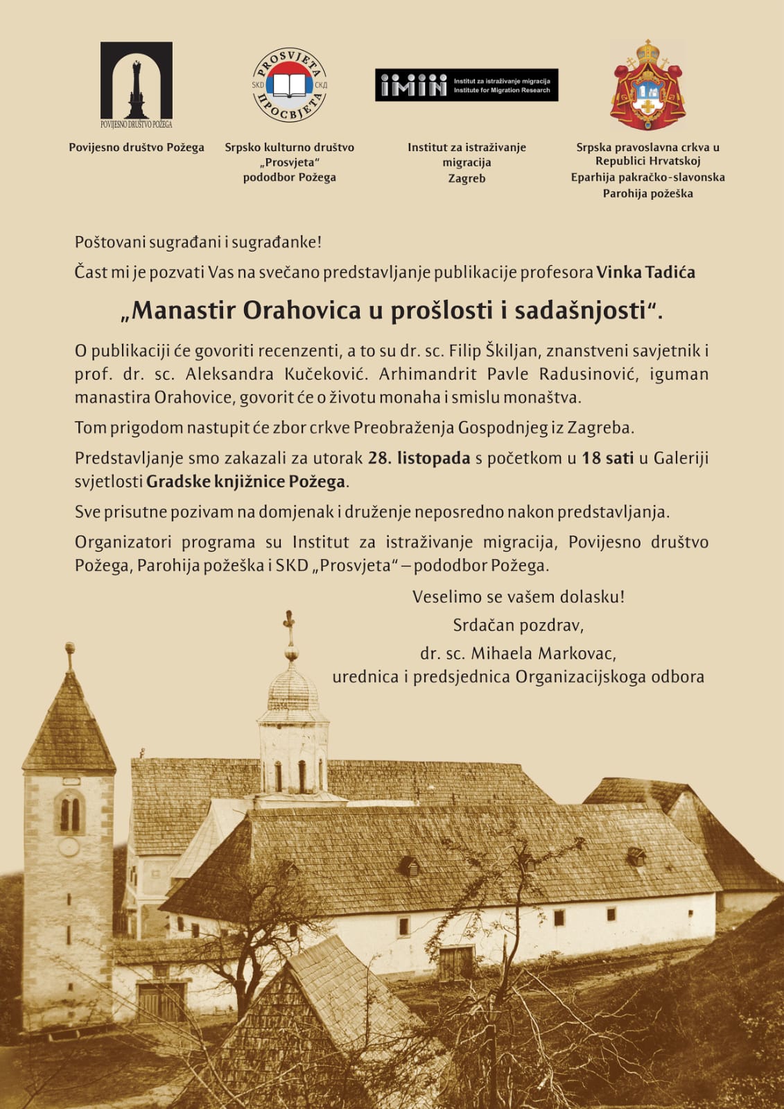 Gradska knjižnica Požega - predstavljanje publikacije Manastir Orahovica u prošlosti i sadašnjosti