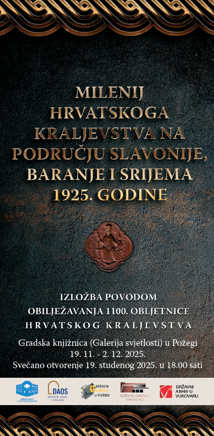 Gradska knjižnica Požega - Otvorenje izložbe Milenij Hrvatskoga Kraljevstva na prostoru Slavonije, Baranje i Srijema 1925.
