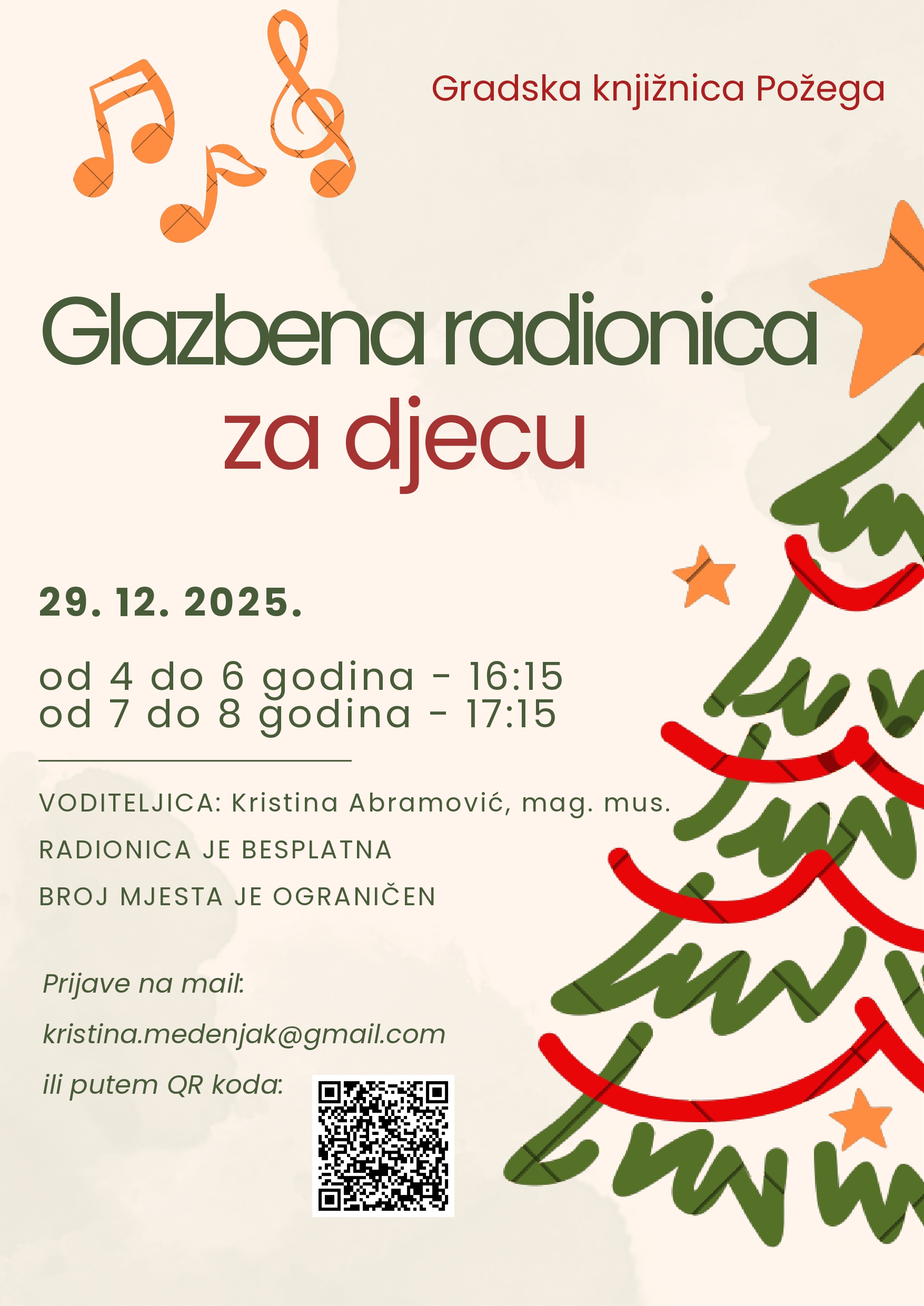 Gradska knjižnica Požega - glazbena radionica za djecu