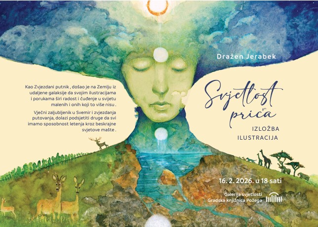 Gradska knjižnica Požega - Izložba ilustracija Dražena Jerabeka Svjetlost priča