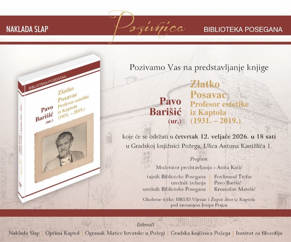 Gradska knjižnica Požega- predstavljanje monografije Zlatko Posavac