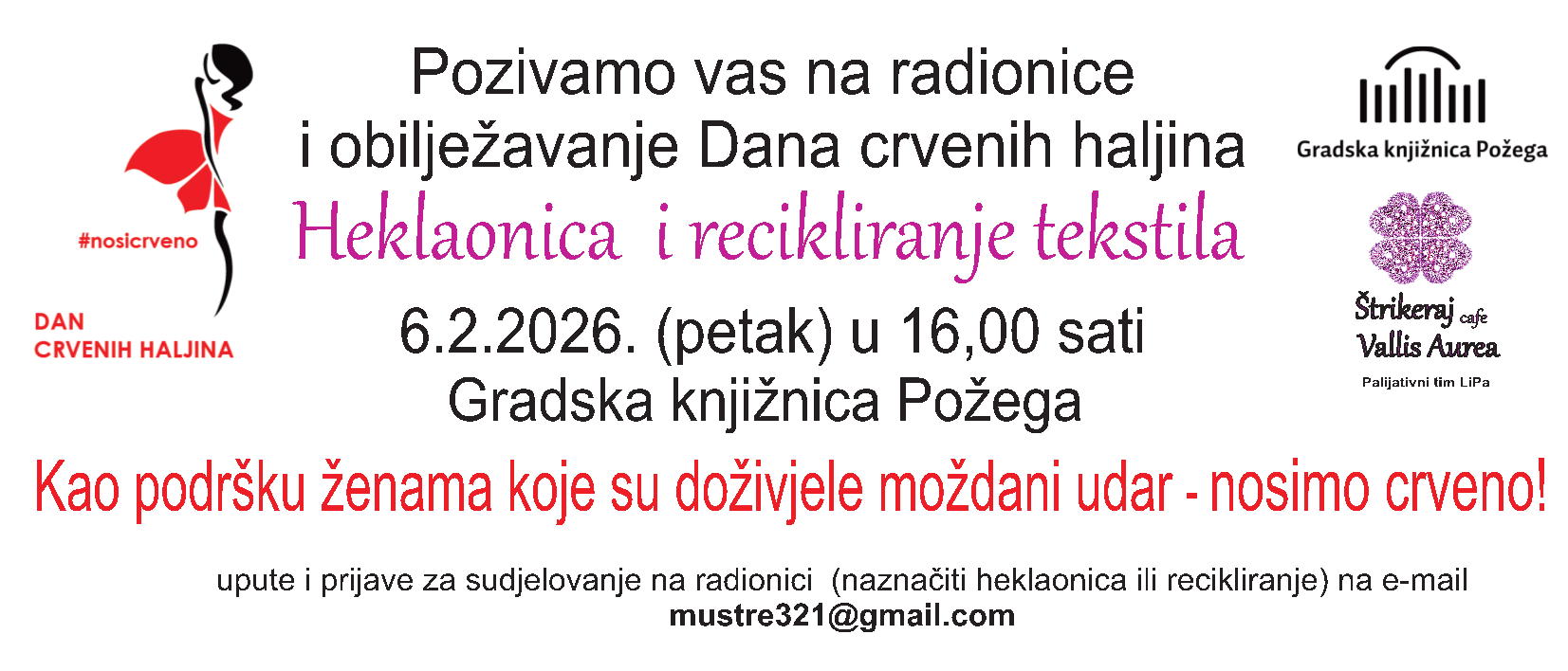 Gradska knjižnica Požega - Radionica povodom Valentinova i Dana crvenih haljina