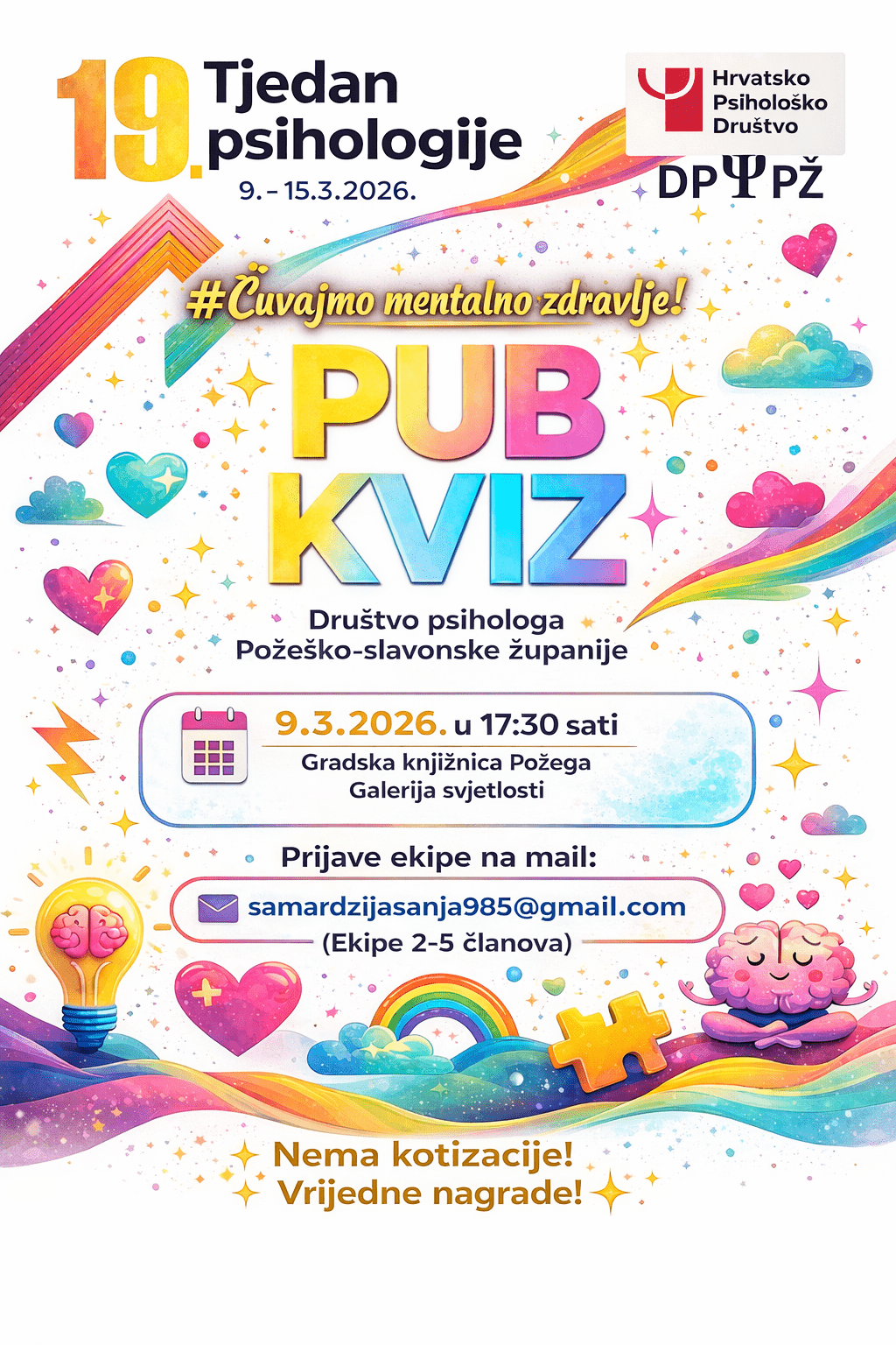 Gradska knjižnica Požega - pub kviz o mentalnom zdravlju