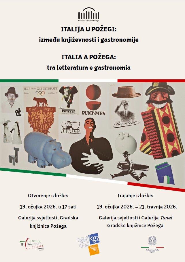 Gradska knjižnica Požega - izložba Italija u Požegi: između književnosti i gastronomije