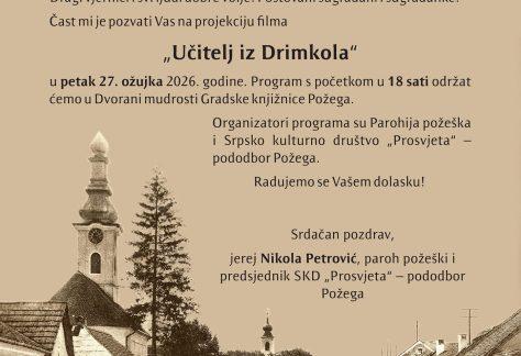 Gradska knjižnica Požega - Projekcija filma Učitelj iz Drimkols