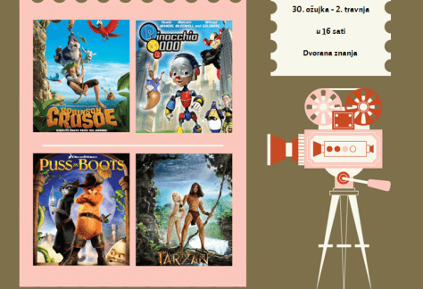 Gradska knjižnica Požega - Projekcija igrano-animiranog filma za djecu u obrazovne svrhe tijekom proljetnih praznika