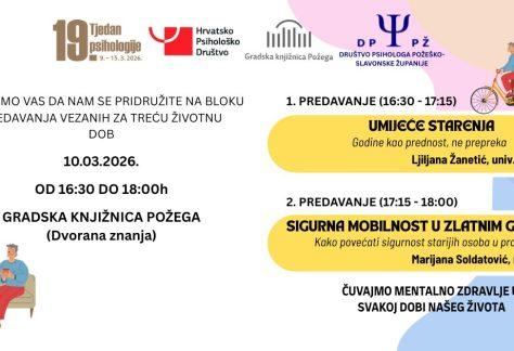 Gradska knjižnica Požega - Predavanja povodom 19. Tjedna psihologije