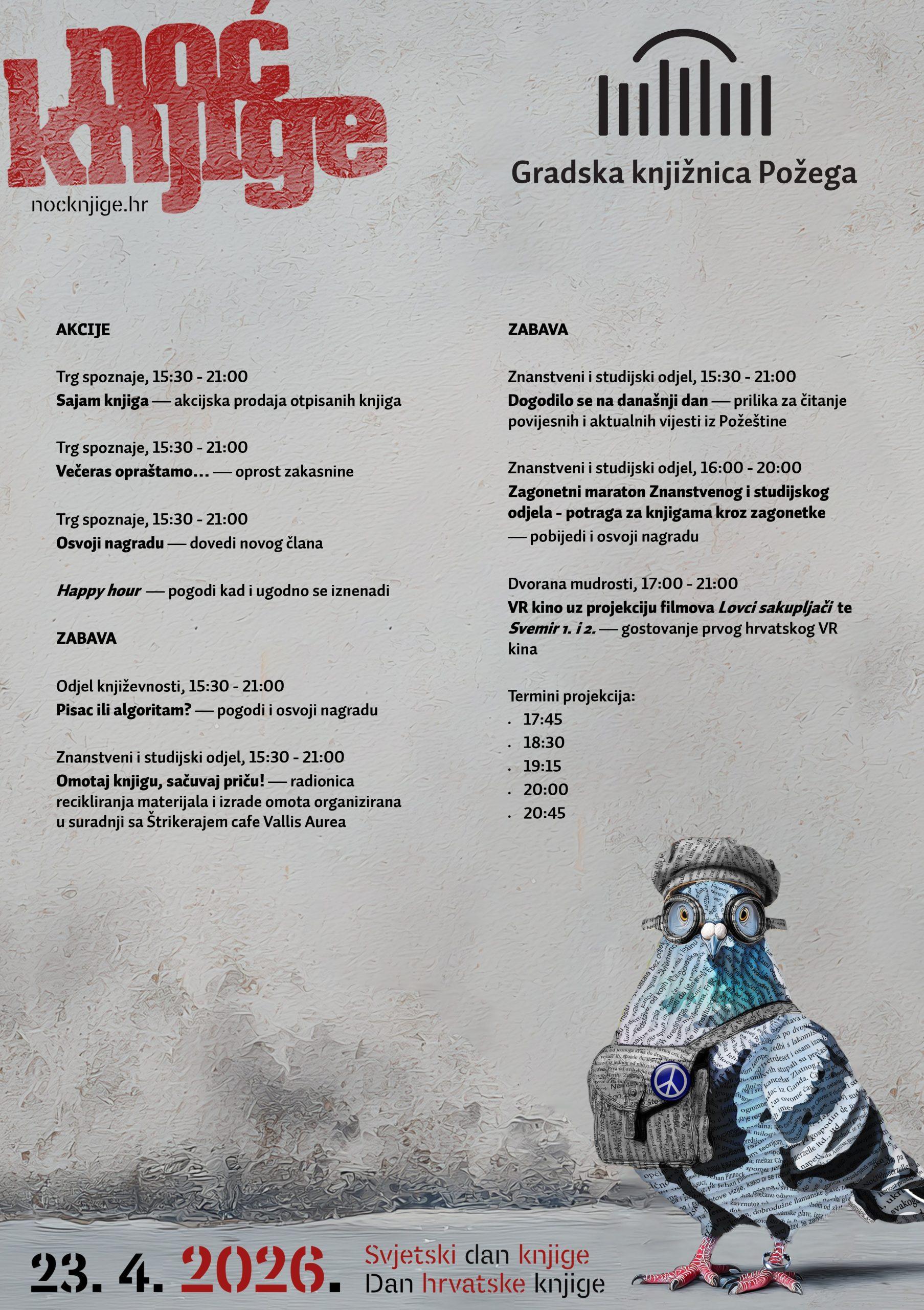 Gradska knjižnica Požega - Noć knjige 2026.