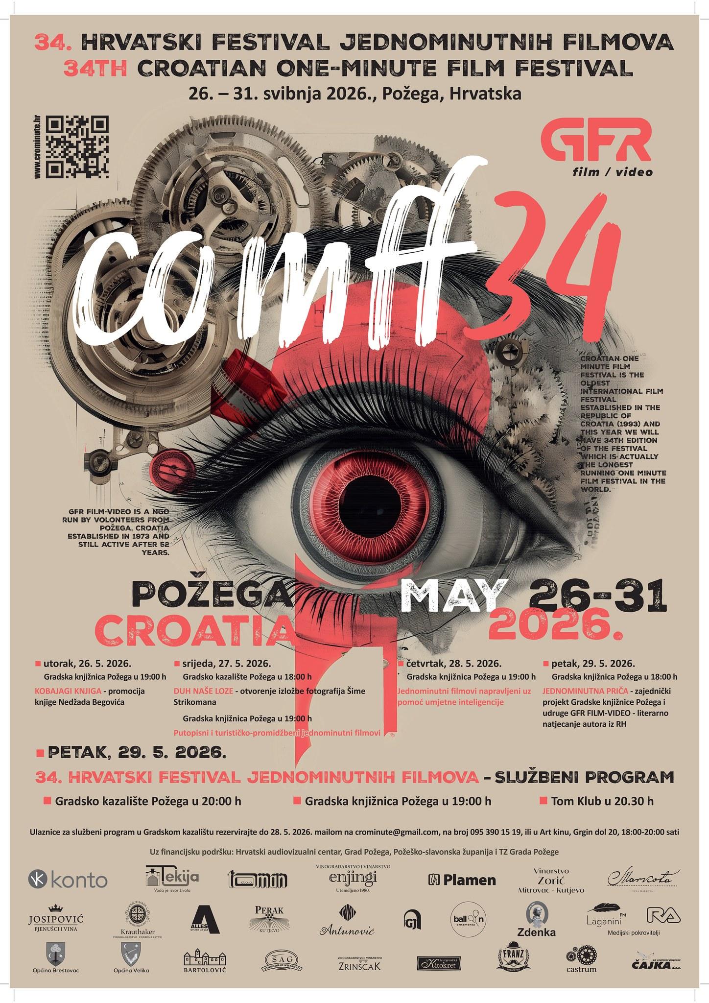 Gradska knjižnica Požega - Festival jednominutnih filmova 2026.