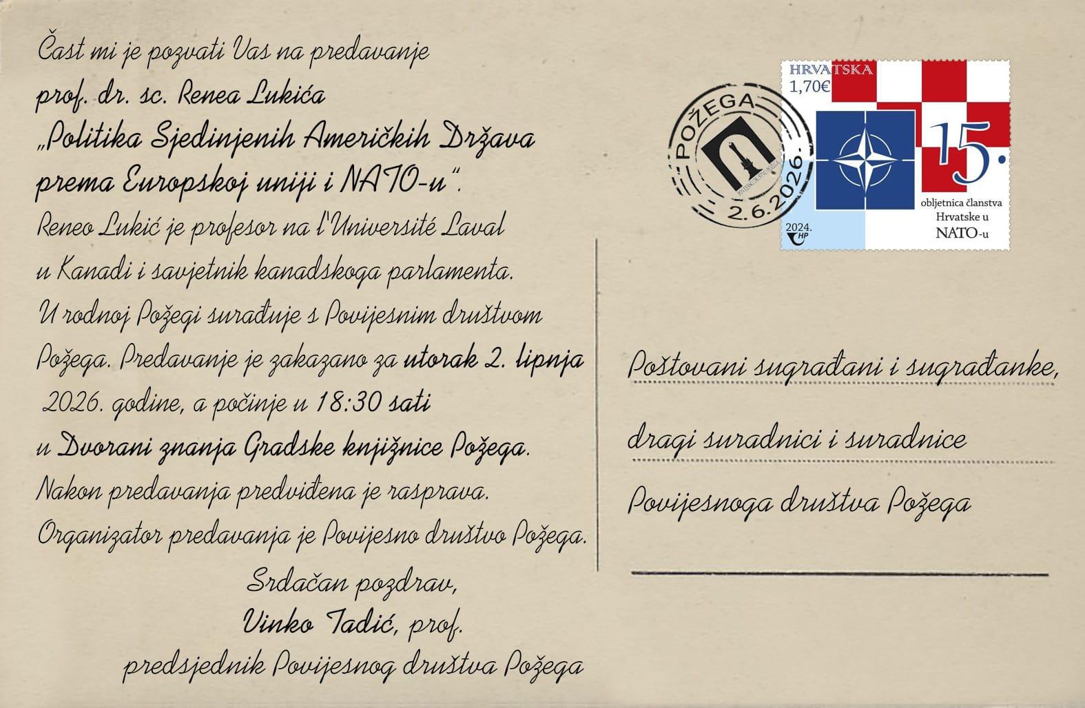 Gradska knjižnica Požega - Predavanje prof. dr. sc. Renea Lukića