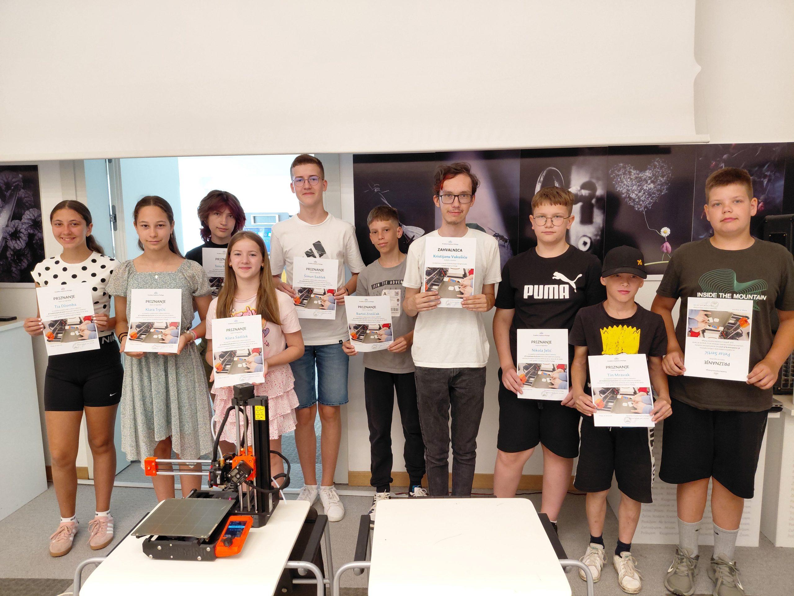 Gradska knjižnica Požega - Ljetni ciklus radionica 3D modeliranje & 3D print
